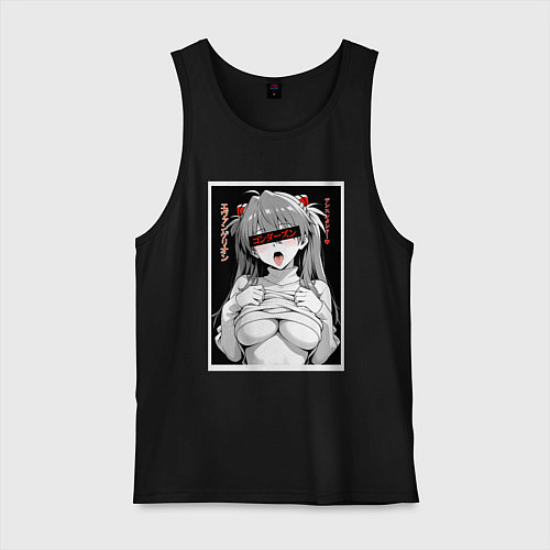 Мужская майка Sexy Asuka Langley - Evangelion / Черный – фото 1