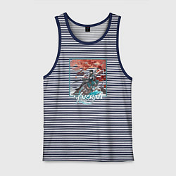 Майка мужская хлопок Дань Хэн, цвет: синяя тельняшка