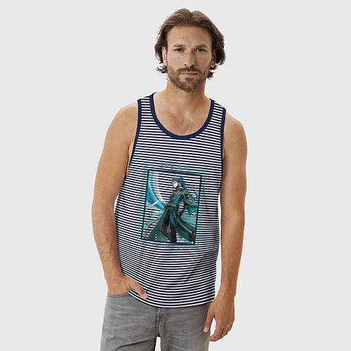 Мужская майка Jiyan Windborne Rider / Синяя тельняшка – фото 3