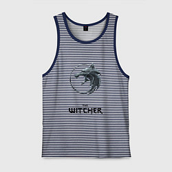 Майка мужская хлопок The witcher ciri, цвет: синяя тельняшка