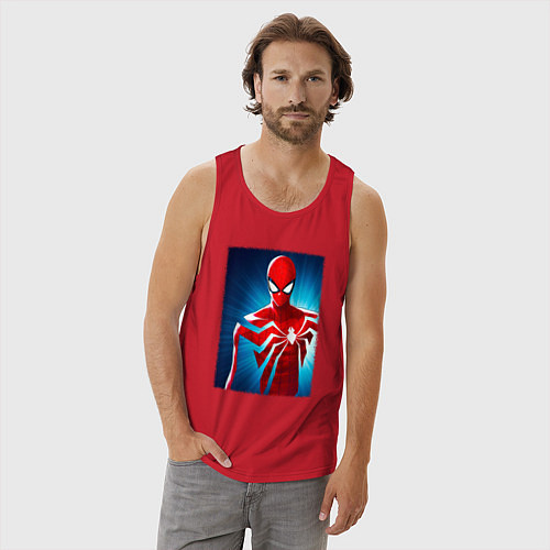 Мужская майка Новый человек паук игра / Красный – фото 3