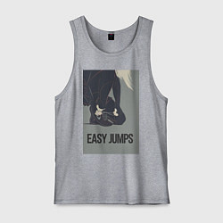 Майка мужская хлопок Easy jumps in boots, цвет: меланж