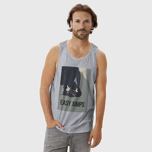 Мужская майка Easy jumps in boots / Меланж – фото 3