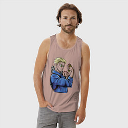 Майка мужская хлопок Магическая битва Нанами Кенто битва, цвет: пыльно-розовый — фото 2