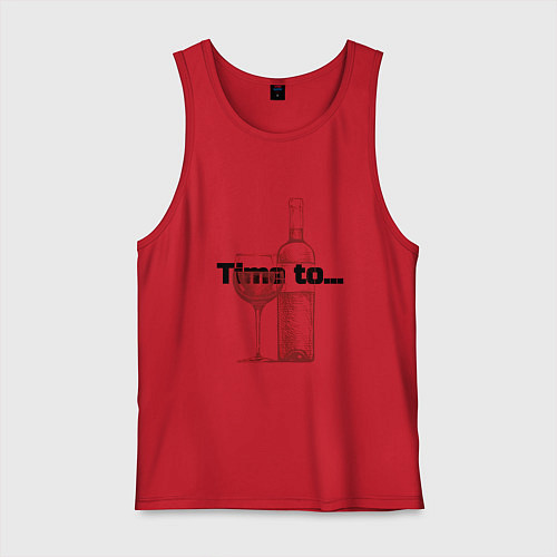 Мужская майка Time to винишко / Красный – фото 1