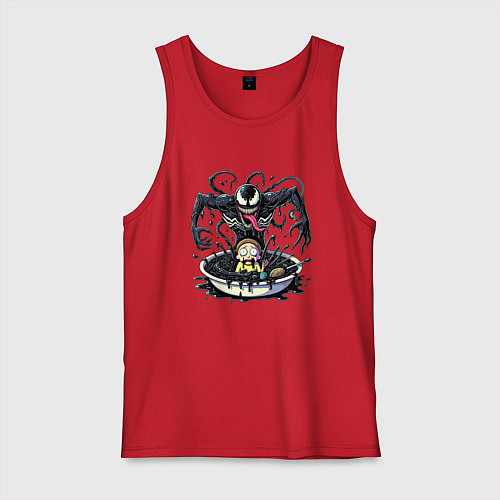 Мужская майка Morty and Venom slime - ai art fantasy / Красный – фото 1