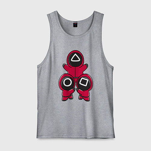 Мужская майка Squid game little men / Меланж – фото 1