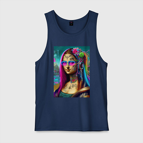 Мужская майка The Gioconda of our days is eclectic / Тёмно-синий – фото 1