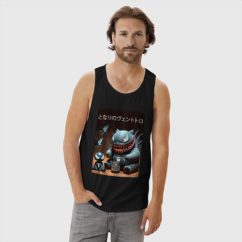 Мужская майка Мой сосед Вентоторо - коллаба / Черный – фото 3