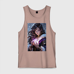 Мужская майка Прекрасная девушка-маг накладывает чары