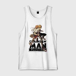 Майка мужская хлопок Denji and Power, цвет: белый