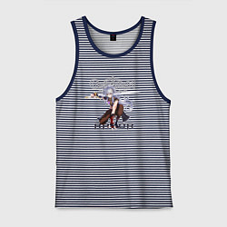 Майка мужская хлопок Разор из игры Genshin Impact, цвет: синяя тельняшка