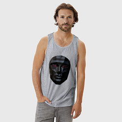 Майка мужская хлопок Маска босса, цвет: меланж — фото 2
