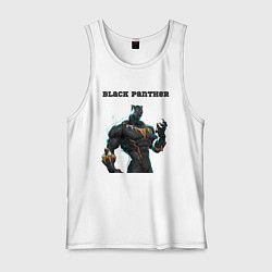 Майка мужская хлопок Black Panther marvel rivals, цвет: белый