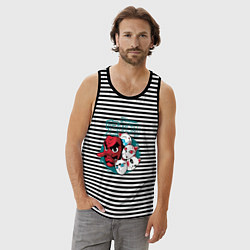 Майка мужская хлопок Клинок рассекающий демонов Урокодаки, цвет: черная тельняшка — фото 2