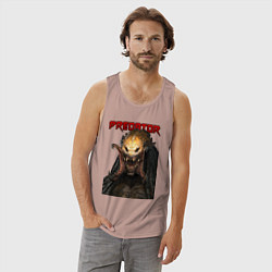 Майка мужская хлопок Predator scream, цвет: пыльно-розовый — фото 2