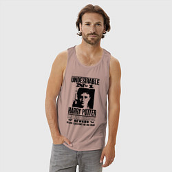 Майка мужская хлопок Harry Potter - wanted, цвет: пыльно-розовый — фото 2
