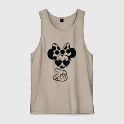 Майка мужская хлопок Минни в очках - для пары, цвет: миндальный