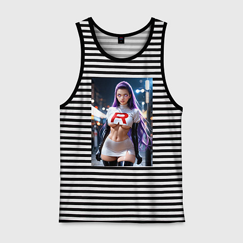 Мужская майка Джесси Команда R Покемон / Черная тельняшка – фото 1