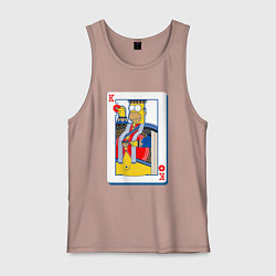 Майка мужская хлопок Король Гомер, цвет: пыльно-розовый