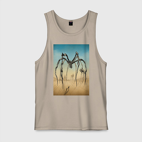 Мужская майка Паук Дали и Буржуа цвет / Миндальный – фото 1