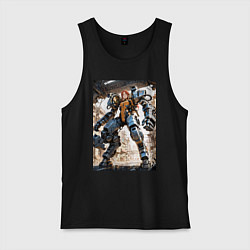 Мужская майка Девушка управляет огромным мехом