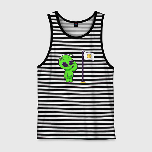 Мужская майка Пришелец на луне / Черная тельняшка – фото 1