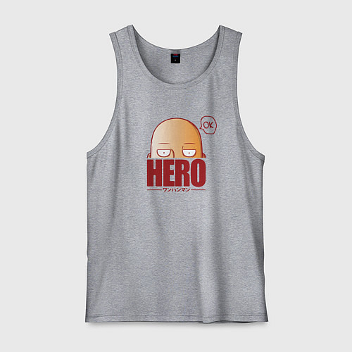 Мужская майка Ванпанч герой hero / Меланж – фото 1