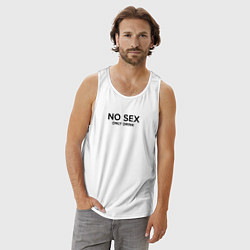 Майка мужская хлопок No sex only drink, цвет: белый — фото 2