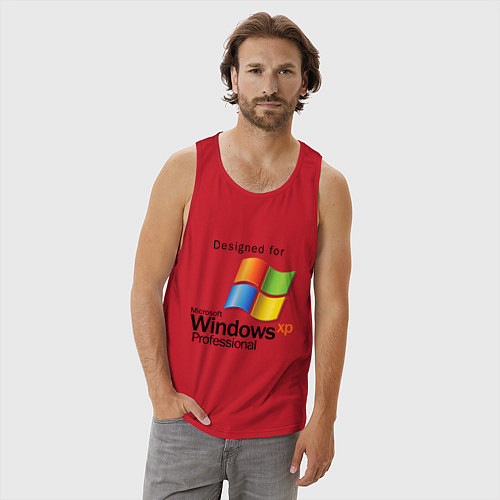 Мужская майка Предназначен для windows xp / Красный – фото 3