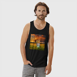 Майка мужская хлопок Чисто чилловый парень, цвет: черный — фото 2