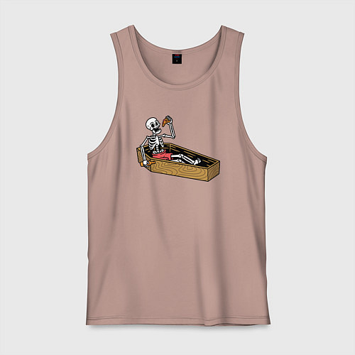 Мужская майка Death pizza / Пыльно-розовый – фото 1