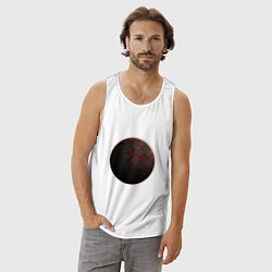 Майка мужская хлопок Планета арт, меркурий, цвет: белый — фото 2