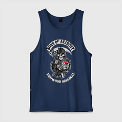 Майка мужская хлопок Сыны анархии - logo, цвет: тёмно-синий