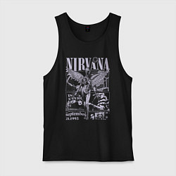 Майка мужская хлопок Nirvana grunge, цвет: черный