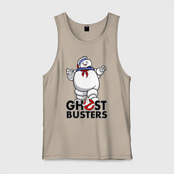 Майка мужская хлопок Ghostbusters - stay puft, цвет: миндальный