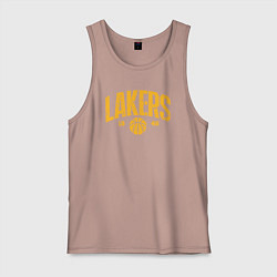 Майка мужская хлопок Lakers 1948, цвет: пыльно-розовый