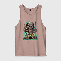 Майка мужская хлопок Хищник, цвет: пыльно-розовый