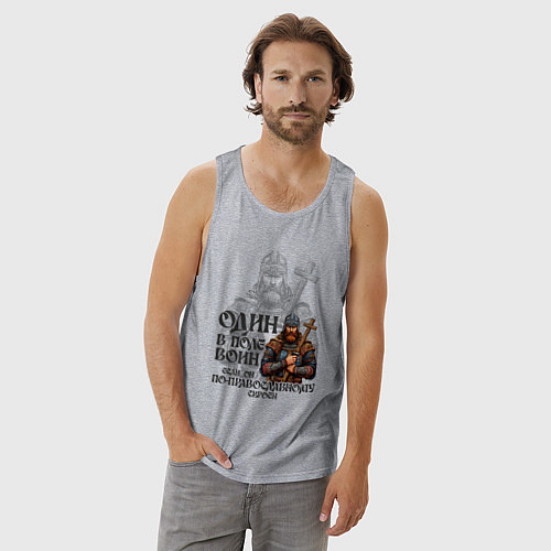 Мужская майка Сила духа - один на истине / Меланж – фото 3