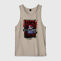 Майка мужская хлопок Кукла Поппи из Poppy Playtime, цвет: миндальный