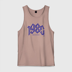 Майка мужская хлопок Восьмидесятые: рождённый быть диким, цвет: пыльно-розовый