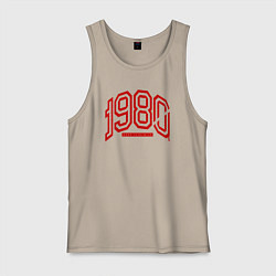 Майка мужская хлопок 1980s: born to be wild, цвет: миндальный