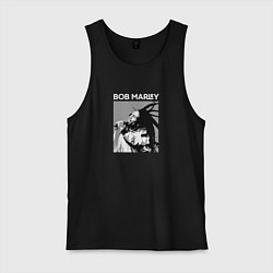 Майка мужская хлопок Tribute to Bob Marley, цвет: черный