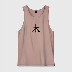 Майка мужская хлопок Четверг японским иероглифом, цвет: пыльно-розовый