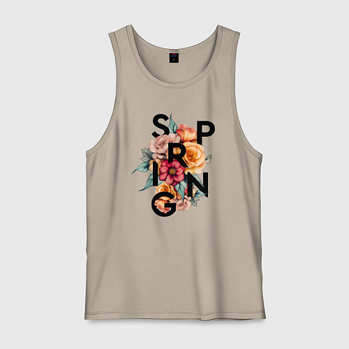 Мужская майка Spring flowers / Миндальный – фото 1