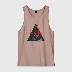 Майка мужская хлопок Поиграем в кальмара, цвет: пыльно-розовый