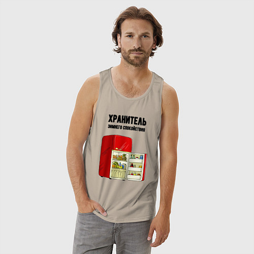 Мужская майка Хранитель зимнего спокойствия / Миндальный – фото 3