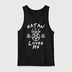 Мужская майка Satan 666 loves me