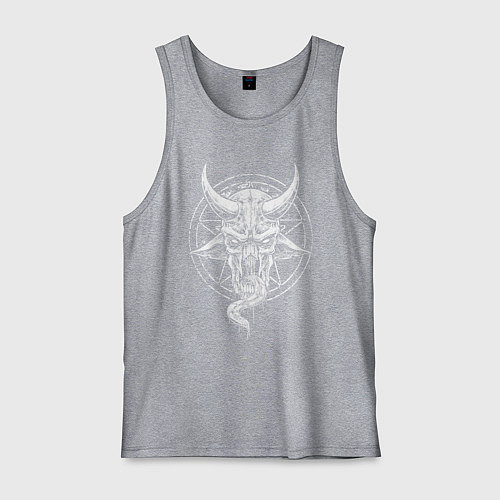 Мужская майка Рогатый демон с языком / Меланж – фото 1