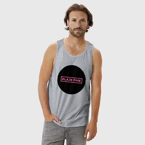 Мужская майка Blackpink logotype - group of South Korea / Меланж – фото 3